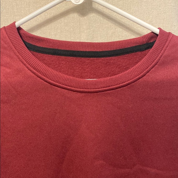 Cozy Red Shrug with Ribbed Crewneck - Picture 2 of 4